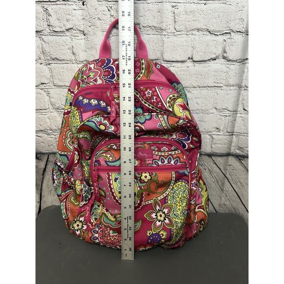 Vera Bradley Lighten Up Large Backpack Swirls Paisley Pink Orange - Picture 13 of 13